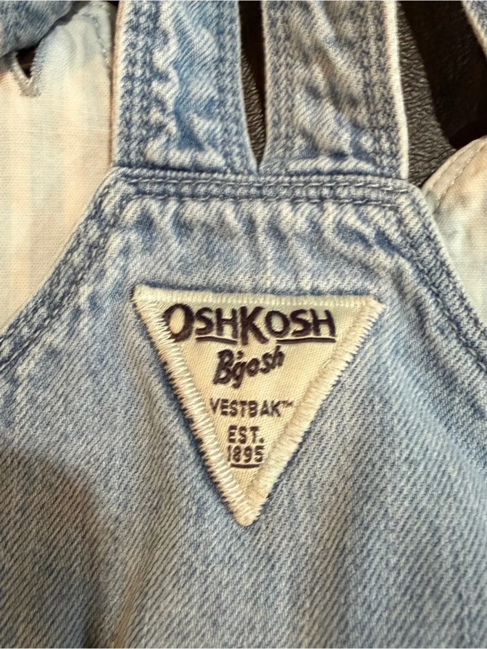 Vestback Light Wash Overalls OshKosh B'gosh Sz 24M